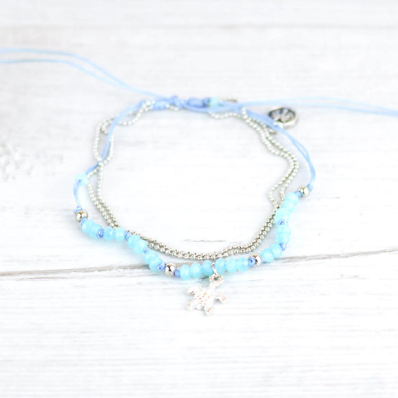 Turquoise and gold Beaded anklet