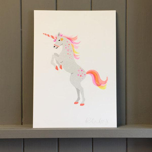 A4 Riso Unicorn Print