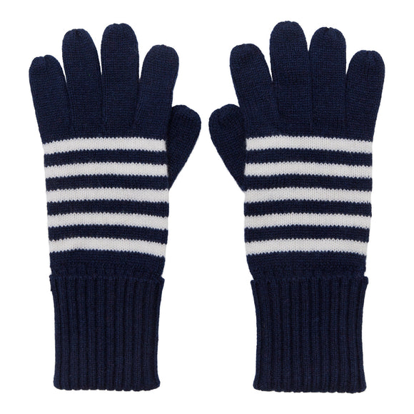 Stripe Cashmere Gloves