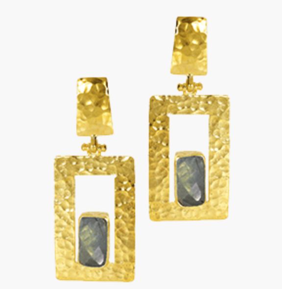 Rectangle Labrodite earrings