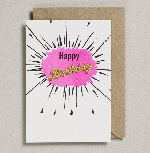 Card - Pink Splat Happy Birthday