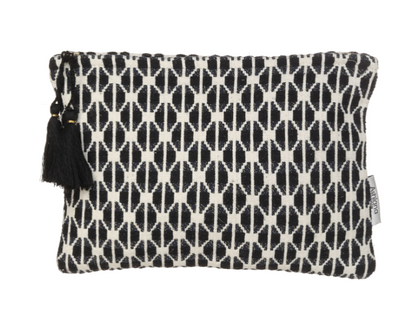Pochette tissée noire et blanche