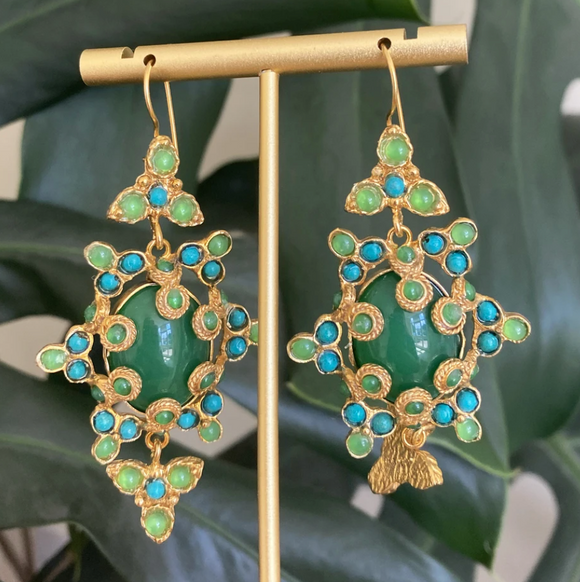 Faberge earrings in green