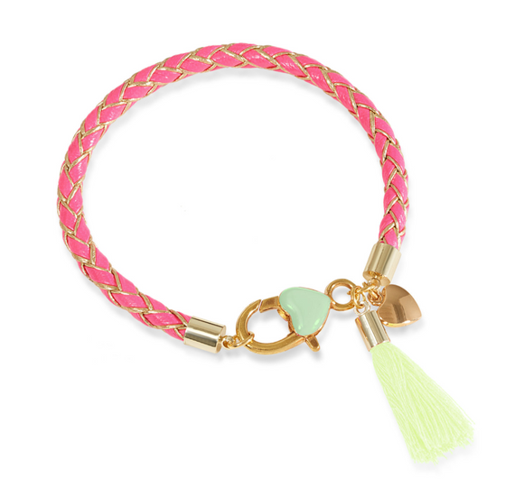 Pink plaited bracelet