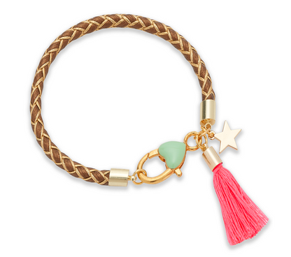 Pulsera trenzada marrón 