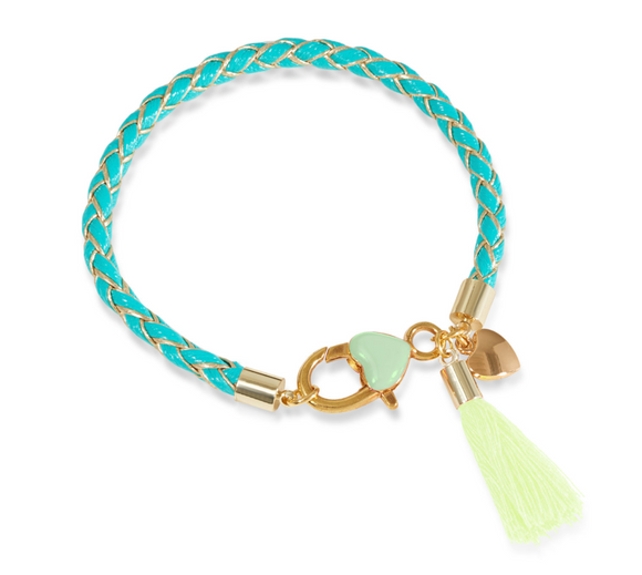 Turquoise plaited bracelet