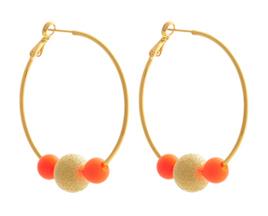 Medium Orange Disco Hoopla earrings