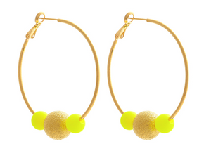 Medium Yellow Disco Hoopla earrings