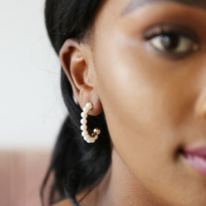 Pearl Hoop Earrings