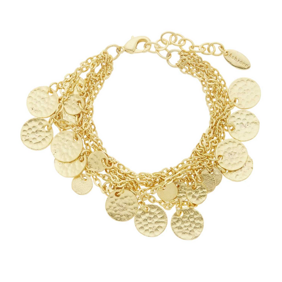 Multi Row Gold Coin bracelet