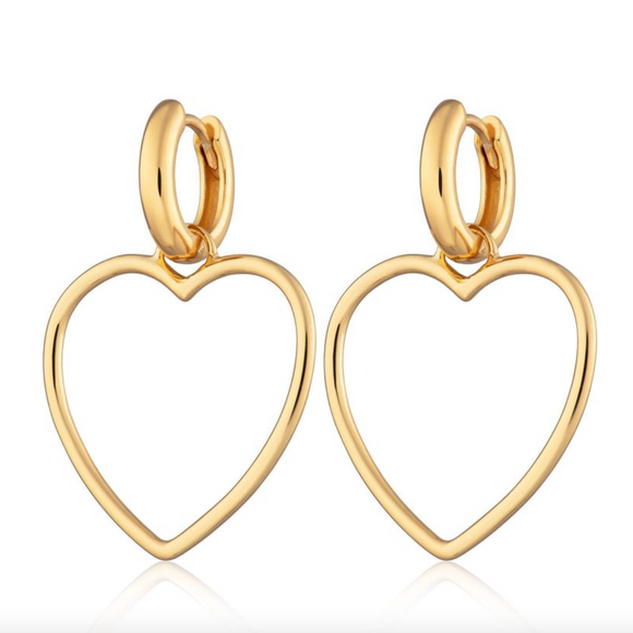 Heart Hoop Earrings - Gold