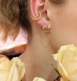 Heart Hoop Earrings - Gold
