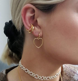 Heart Hoop Earrings - Gold