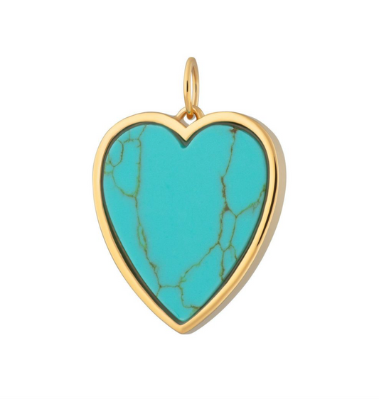 Turquoise Heart Charm