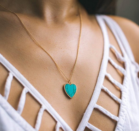 Turquoise Heart Charm