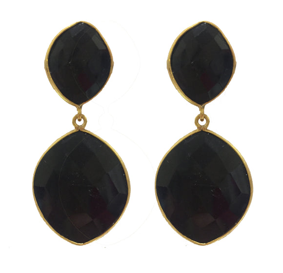 Black Onyx Double drop earrings