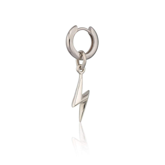 Silver Lightening Bolt huggie (single earring)