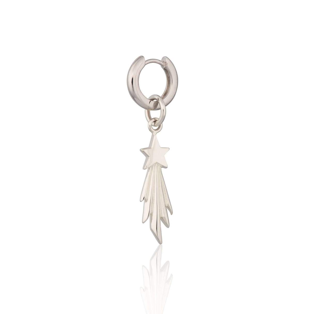 Silver Shooting star huggie (single earring)