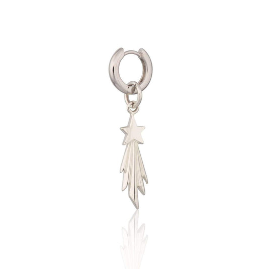 Silver Shooting star huggie (single earring)