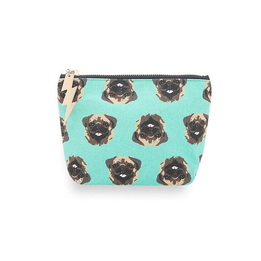 Small Pug Print Makeup Bag