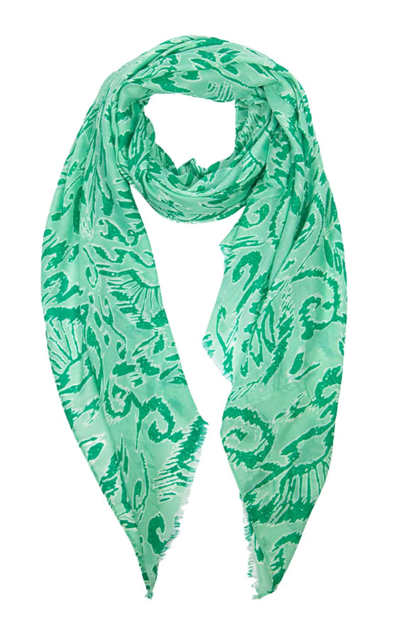 Green Leaf print scarf