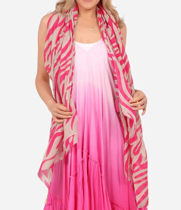 Pink Gold Zebra scarf/sarong