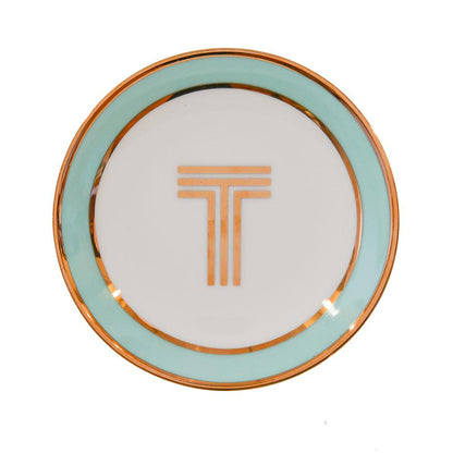 Trinket Dish with Gold Letter