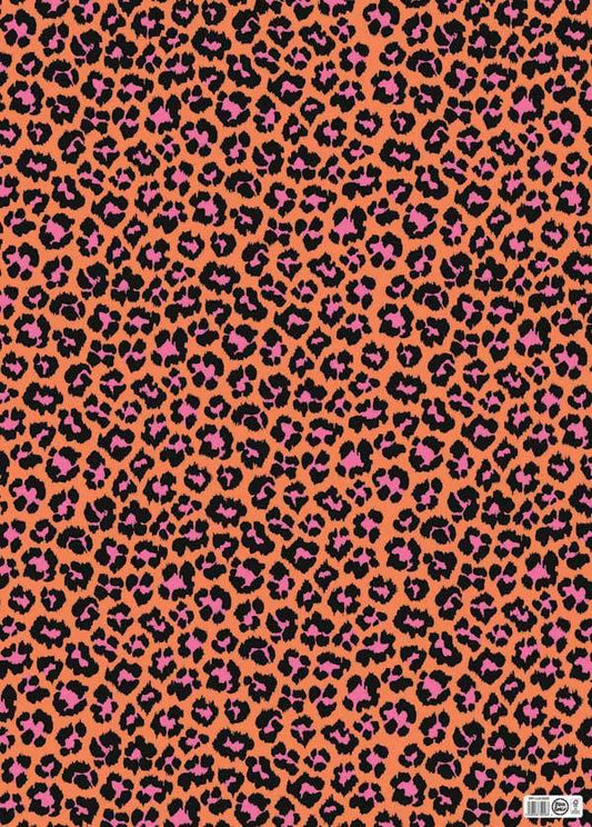 Orange and Pink Leopard Gift Wrap