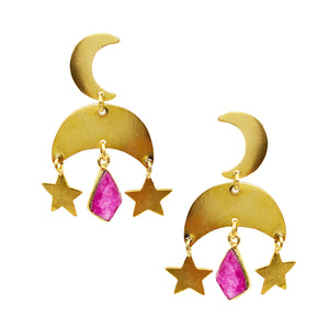 Boucles d'oreilles Soleil et Lune