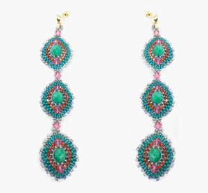 Beaded Triple Drop earrings