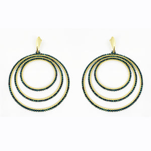 Beaded Triple Hoop earrings