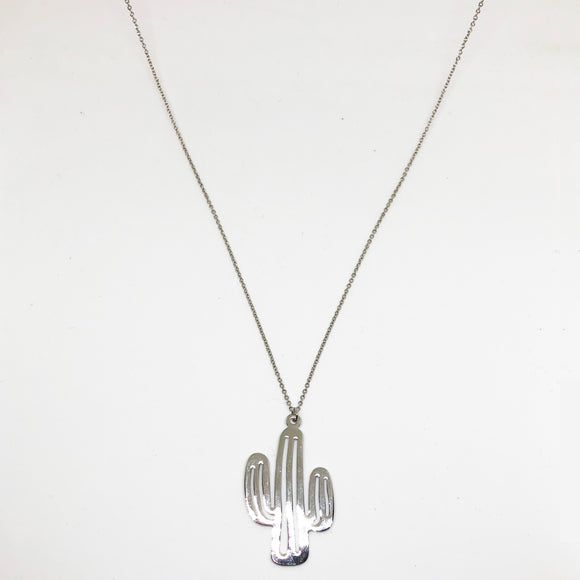 Large Cactus Pendant necklace