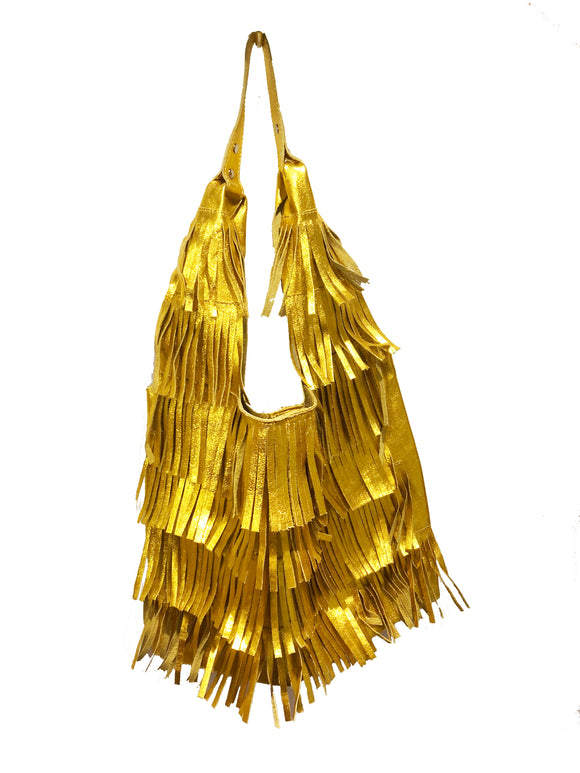 Large Metallic Fringed bag - available in various colours