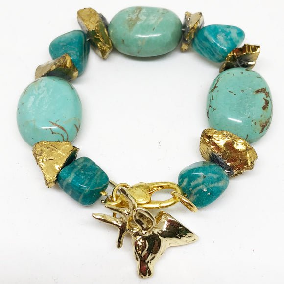 Chunky Gold and Turquoise bracelet
