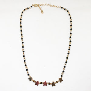 Black Star Beaded Necklace