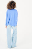 Wide fit polo neck cashmere jumper  - Denim