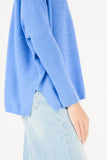 Wide fit polo neck cashmere jumper  - Denim