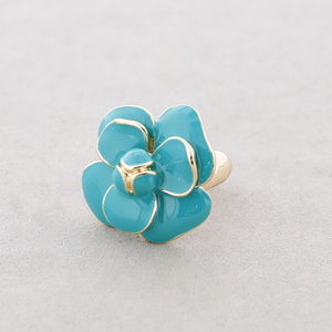 Chunky Flower Ring - Turquoise