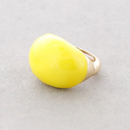 Semi Chunky Enamel Ring - Yellow