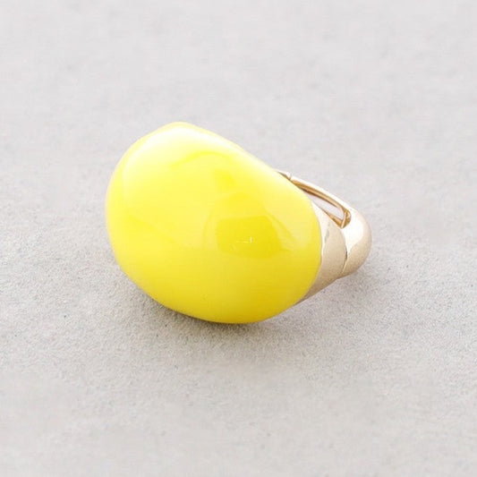 Semi Chunky Enamel Ring - Yellow