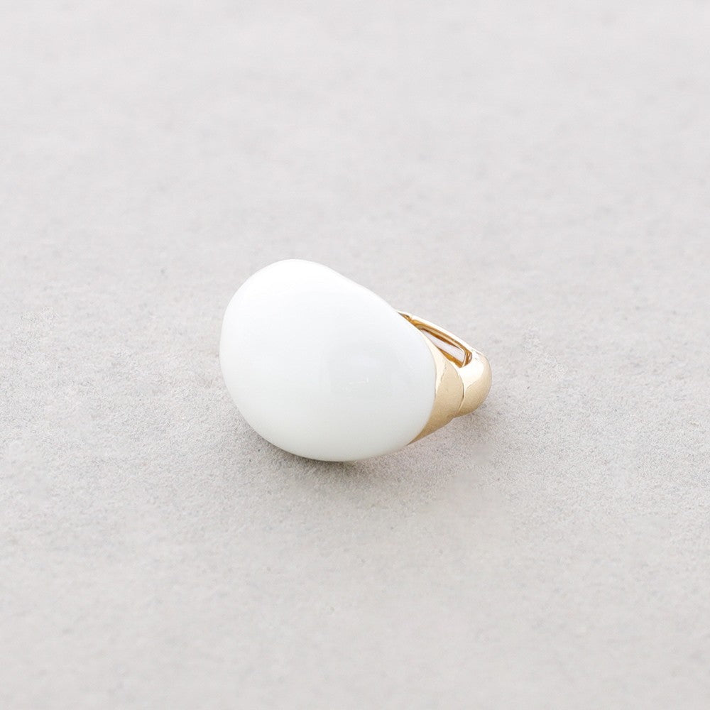 Semi Chunky Enamel Ring - Yellow