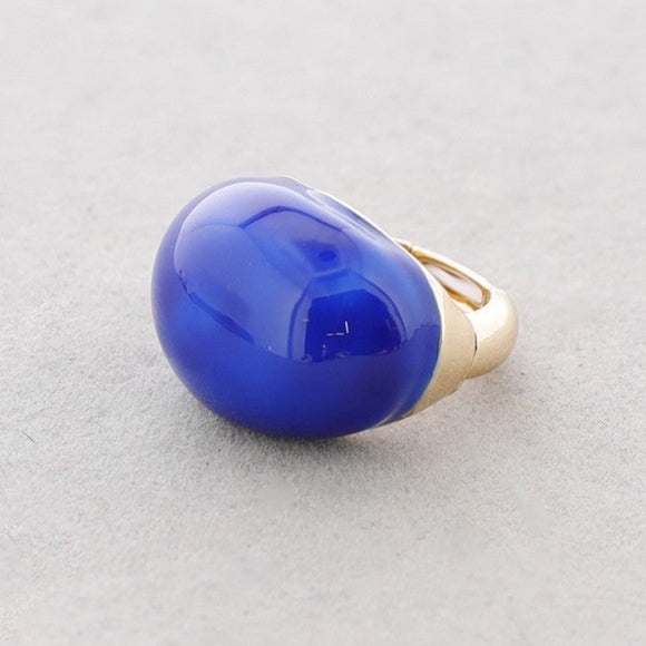 Semi Chunky Enamel Ring - Blue