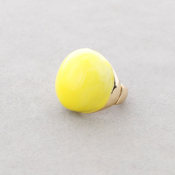 Chunky Enamel Ring - Yellow