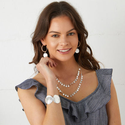 Collar de monedas de dos hileras - Plata 