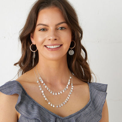 Collar de monedas de dos hileras - Plata 