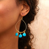 Boucles d'oreilles en forme de larme turquoise