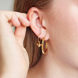 Gold Brushed Bar Hoop earrings