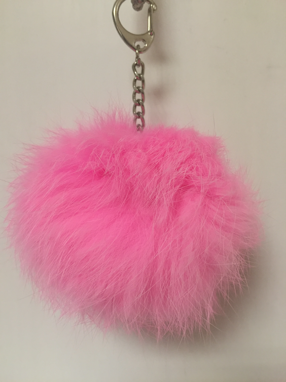 Pink PomPom Bag Charm