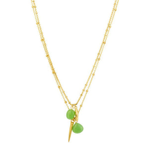 Green Stone charm Necklace