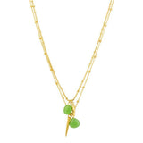 Green Stone charm Necklace